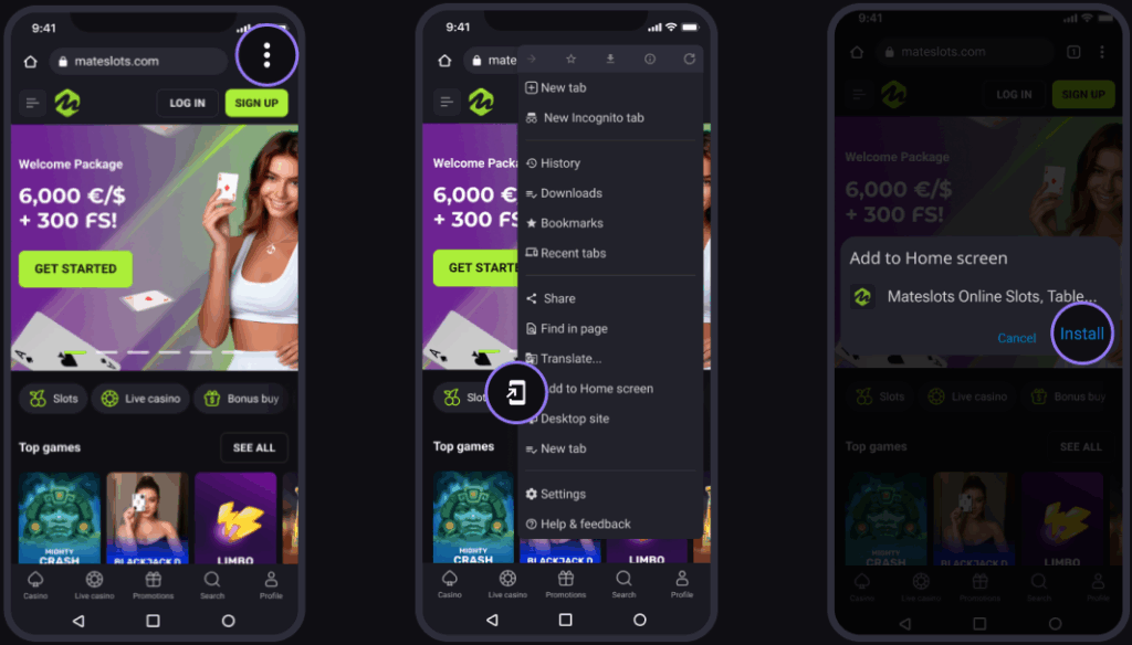 Mateslots android app